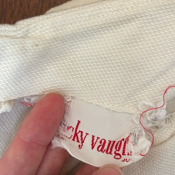 SOLD 1950’s vintage Hawaiian dress white spaghetti strap border print XS - Picture 8 of 8